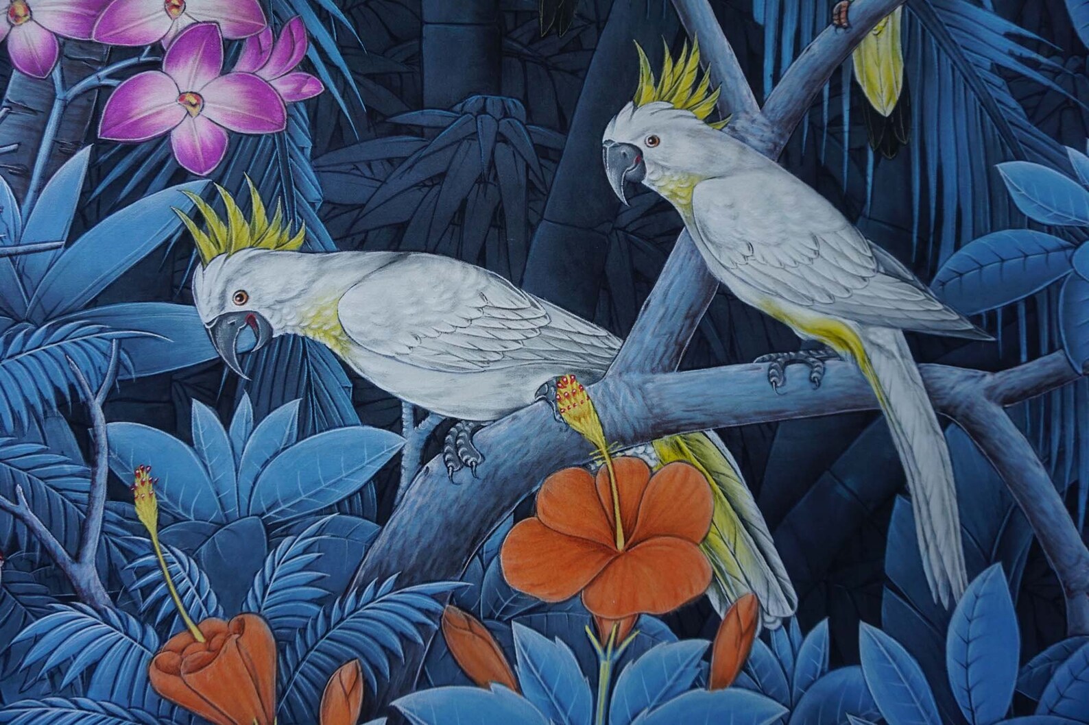 Nature Floral Painting Beautiful Bird Painting Landscape - Etsy