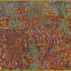 Balinese Traditional Market Painting,Balinese Painting, Original Painting
