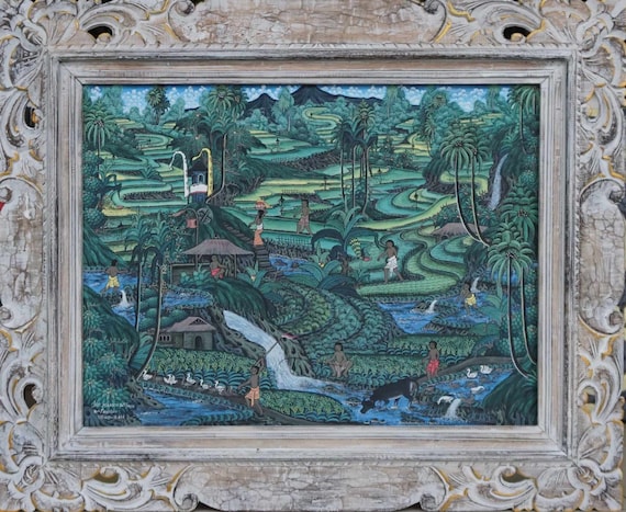 バリ島の田んぼの油絵 - オリジナルの風景画 - Etsy 日本