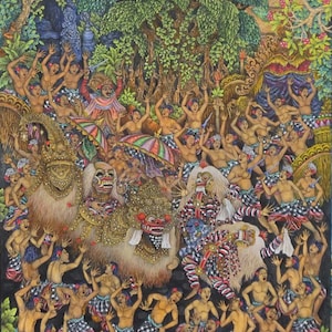 Balinese Barong Ceremony Painting - Original Acrylic Art