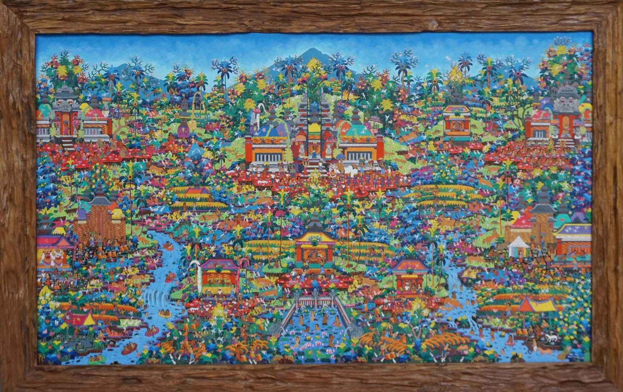 ヴィンテージ タイ 伝統舞踊 エキゾチック 絵画 壁掛け バリ島ケチャックダンスの絵画 - Etsy 日本