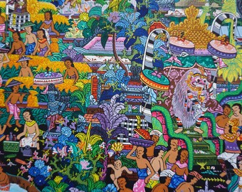 バリ絵画：バリ島アクリルキャンバスアート - Etsy 日本