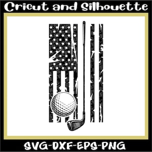 Golf Svg, Golf Ball Svg, American Distressed Flag Golf Svg, Golf Svg ...