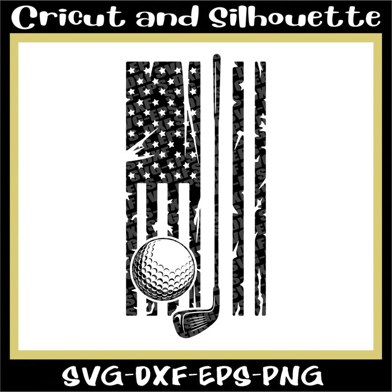 Golf Svg Golf Ball Svg American Distressed Flag Golf Svg | Etsy