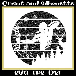 Distressed Archery SVG Files, Archery Svg, Hunting Svg, deer svg digital download