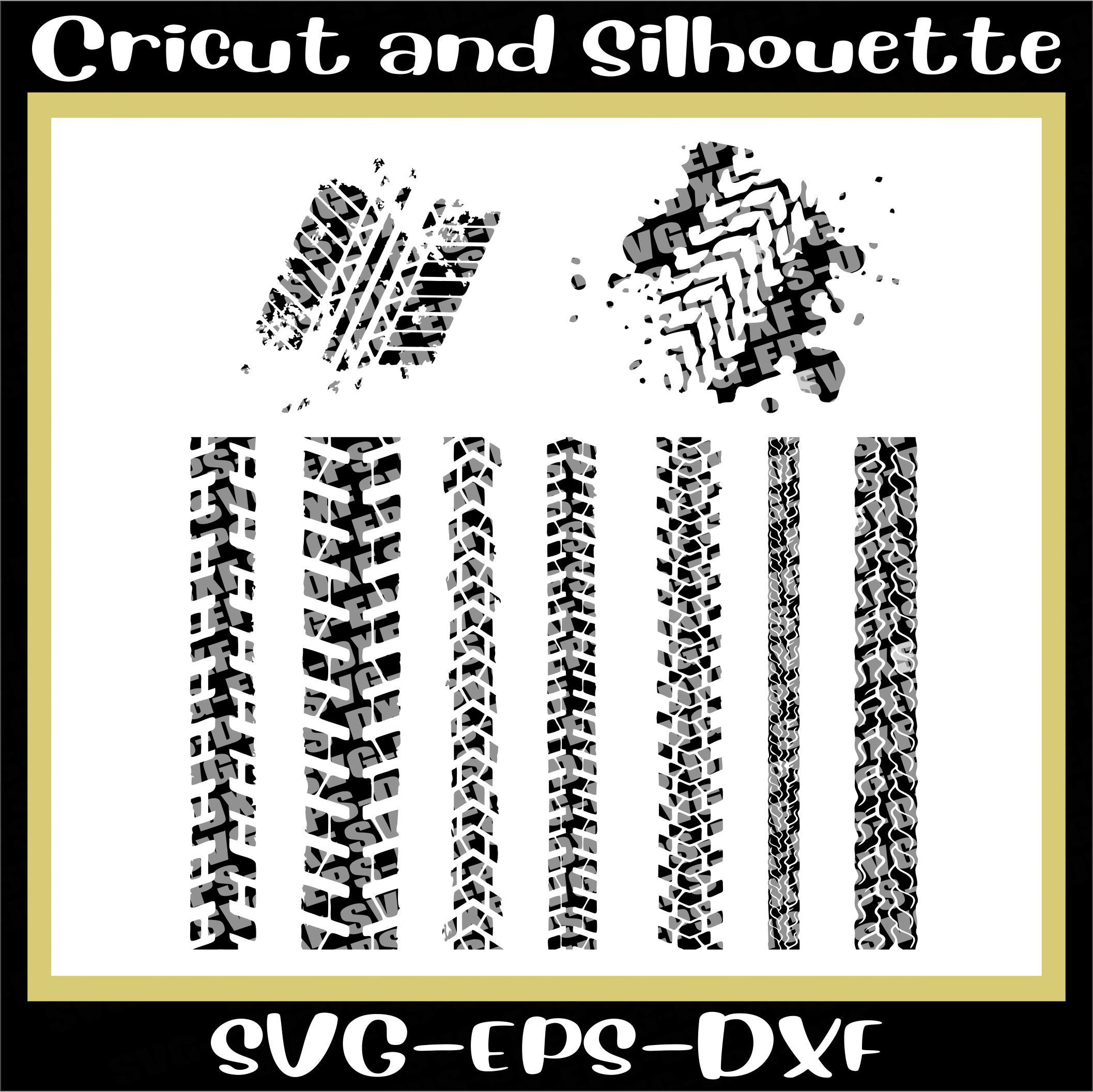 9 Tire Mark Svg Files / Tire Marking / Tire Stencil / Tire Marks / off