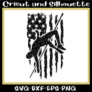 Polsstokhoogspringen Svg, Track and Field Svg, Jump Svg "polsstokhoogspringen vlag noodlijdende" sport Svg, polsstokhoogspringen Svg - Eps, dxf, svg, png, Cricut, silhouet