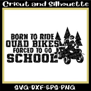 Geburtstags-Svg, Off-Road-Svg, 4-Rad-Stempel, Dirt Bike-Stempel, ""Geboren, um Quad-Bikes zu fahren" - Eps,Svg,Dxf,Png, Cricut, Silhouette."