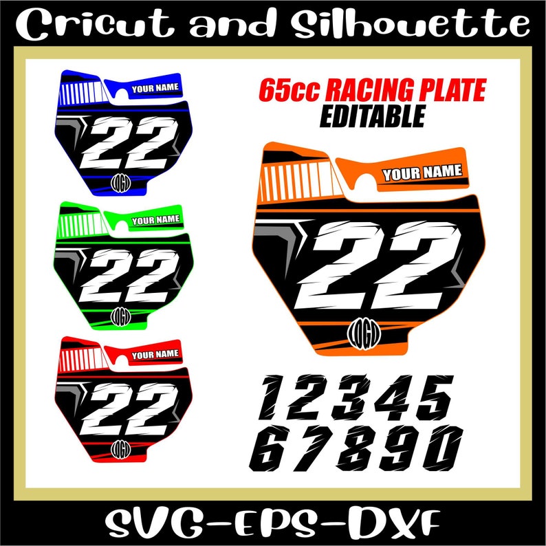 Monster Racing Plate Design Motocross Racing Plate Template, SVG EPS DXF Files (digital Download ...