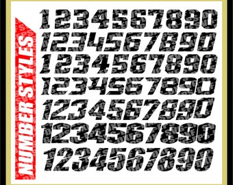 Motocross Number Font Style svg files /Racing Plate Svg/Cricut/Silhouette/Direct Download