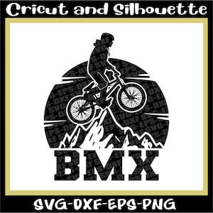 BMX Svg, BMX Svg-kunstbestanden "BMX Moon" fiets Svg, fiets, fiets, Freestyle, Eps, dxf, Svg, png, Cricut, silhouet
