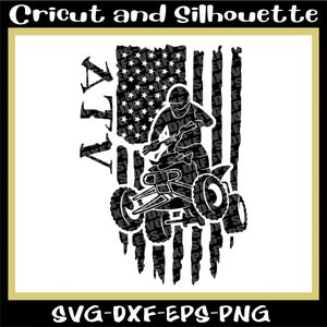 Atv Svg, Off Road Svg, 4 wheel Svg, Dirt Bike Svg, Flag Distressed ATV - Eps,Svg,Dxf,Png,Cricut,Silhouette