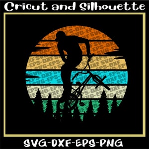 BMX-Svg Kunstdateien BMX Freestyle Vintage Sunset "Bmx svg, Fahrrad, Fahrrad, Freestyle, Eps,Dxf,Svg,Png,Cricut, Silhouette