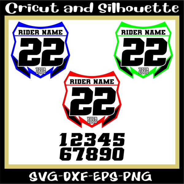 Motocross Racing Plate Vorlage SVG-Dateien/Motocross Svg/Eps, Dxf, SVG Direkter Download
