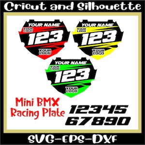 Mini BMX Racing Plate SVG / Mini BMX svg / Racing Plate svg / Mountainbike svg / Biker svg / Cricut / Silhouette / Eps, Dxf, svg Download