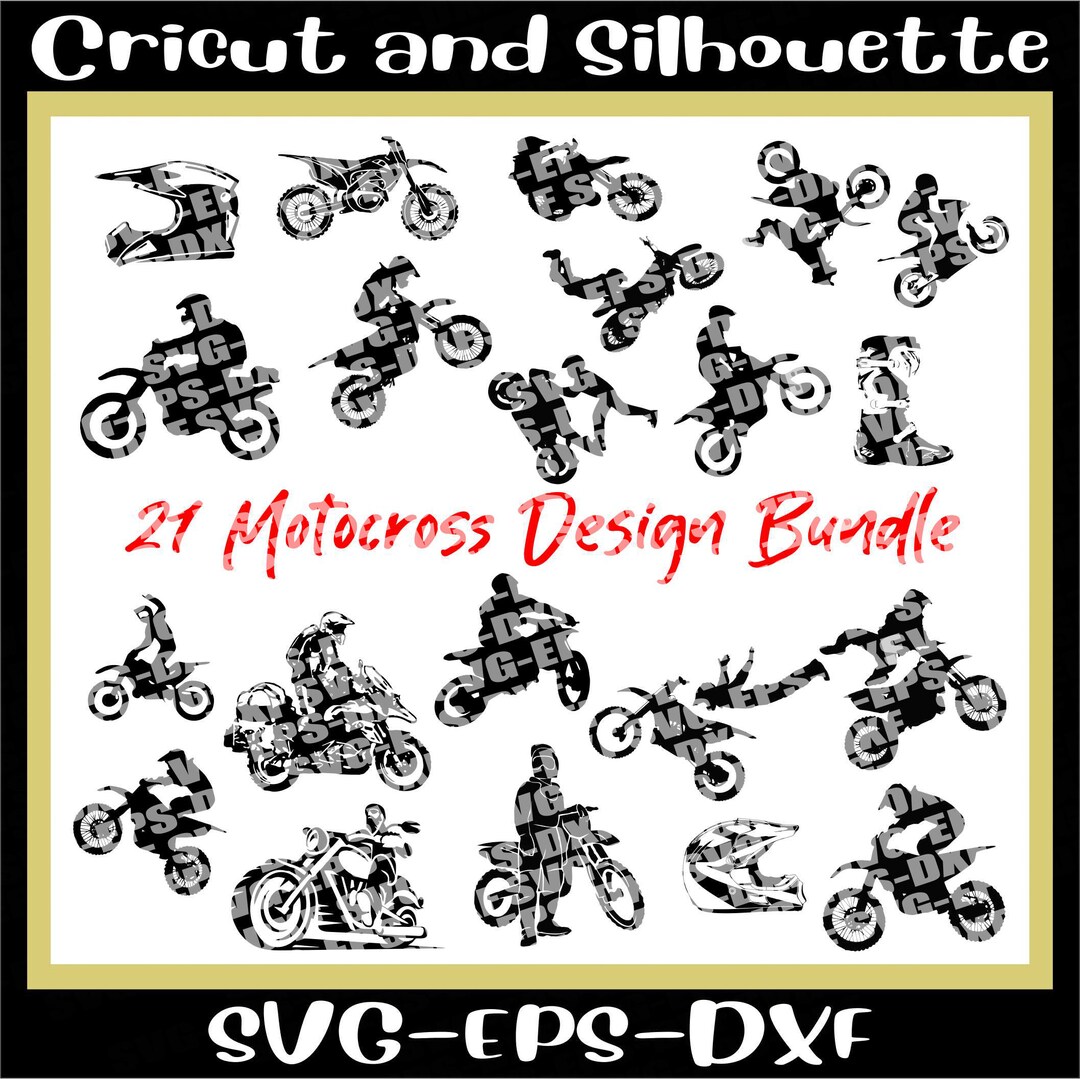 21 Motocross Bundle Svg Files / Motocross Svg / Motorcycle Svg / Biker ...