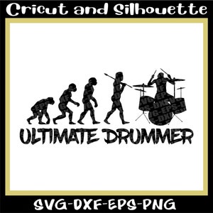 Drummer Svg, Drum Svg, Drum Stick Svg, Ultimate Drummer Svg - Eps,Dxf,Svg,Png,Cricut,Silhouette