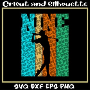 Neuvième anniversaire golf Svg, neuf anniversaire Svg, neuvième anniversaire Svg, neuf golf Svg, Eps, Dxf, Svg, Png, Cricut, Silhouette