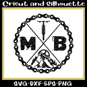 Mountainbike svg, Mtb Svg, Mtb Svg-bestanden "MTB-ketting" fiets, downhill, fietsen Eps, dxf, svg, png, Cricut, silhouet