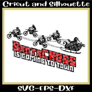 Motocross Svg, SantaCross Svg, dirt bike cut file, photo motocorss svg, Moto Svg, Biker Svg, Santa Svg, Christmas Svg, Digital Download