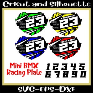 Mini BMX Racing Plate SVG / Mini BMX svg / Racing Plate svg / Mountainbike svg / Biker svg / Cricut / Silhouette / Eps, Dxf, svg Download