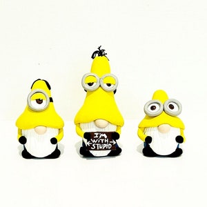 Miniature Minions Gnome Set/ Miniature Gnomes/Garden Gnome/Miniature/ Gift/ Gnome