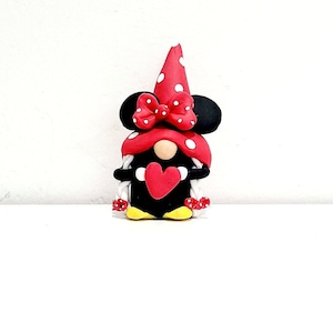 Gnomo en miniatura de Minnie Mouse/Gnomo de jardín/Gnomo de verano/Gnomo en miniatura/Pascua/Día de la Madre