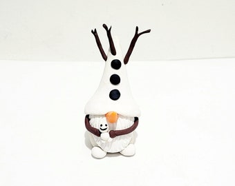 Miniature Olaf Gnome/Garden Gnome/Frozen Inspired/Gnome/Miniature/Christmas Gift
