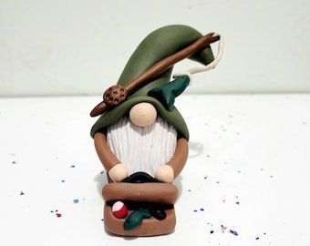 Miniature Gnome/ Summer Gnome/Garden Gnome / Fishing Gnome/Gift/ Handmade/ Father's day