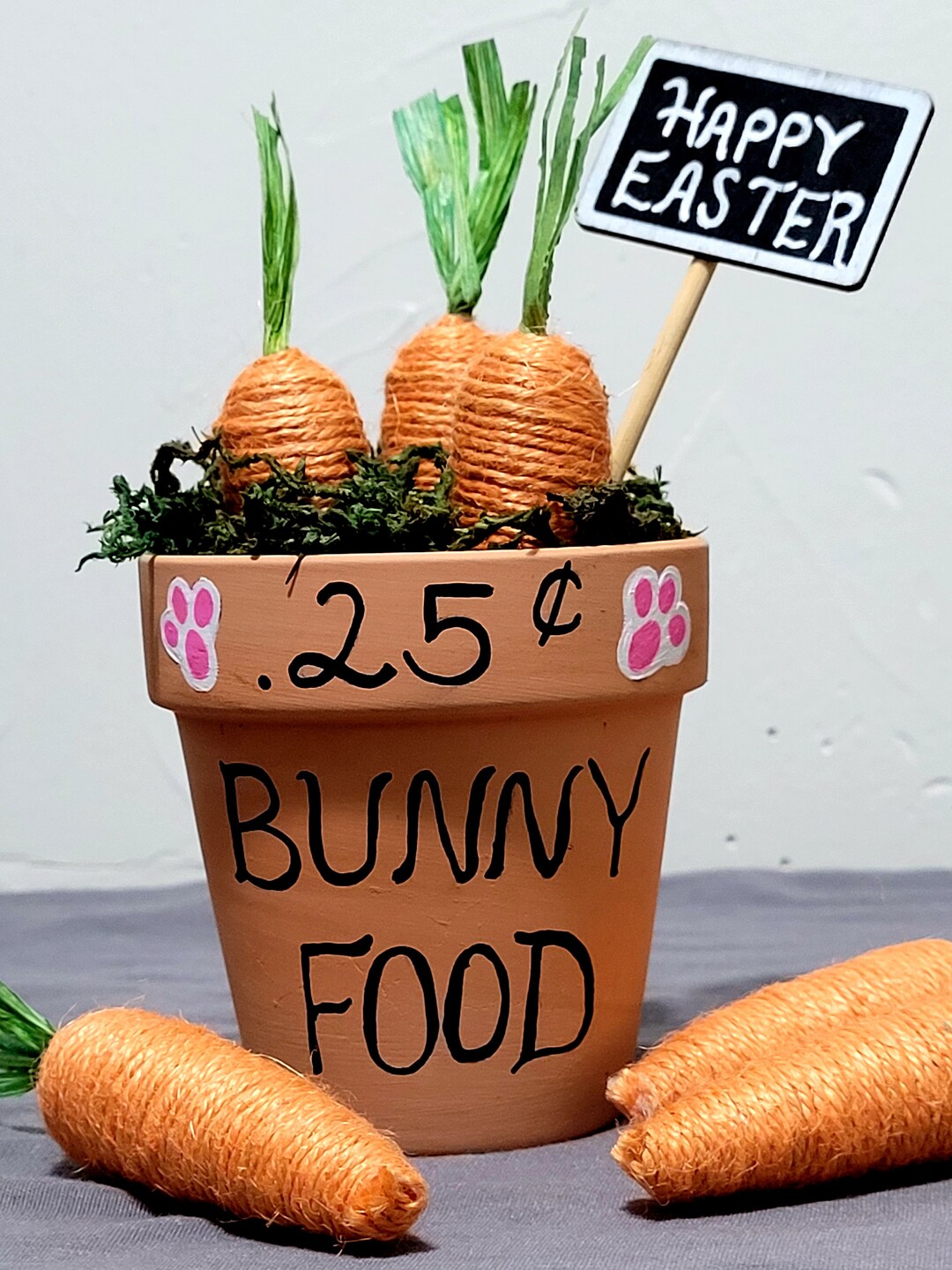 Easter Bunny Food Flower Pot | Easter Decor | Flower Pot | Gift ...