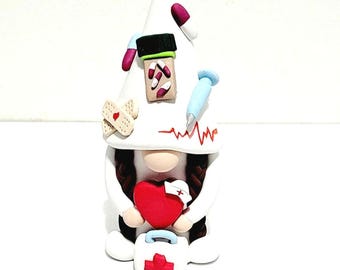 Verpleegkundige kabouter/kabouter/handgemaakt/kerst/cadeau/moederdag