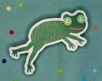 Vinyl Frog Sticker - Frog Jump