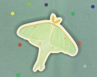 Luna Moth Sticker - Vinyl Moth Sticker