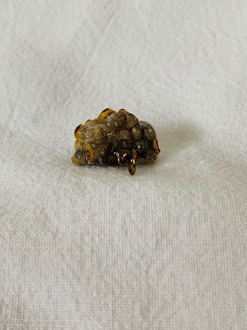 Bronze /& Gold Touched Wasp a nest Pendant b
