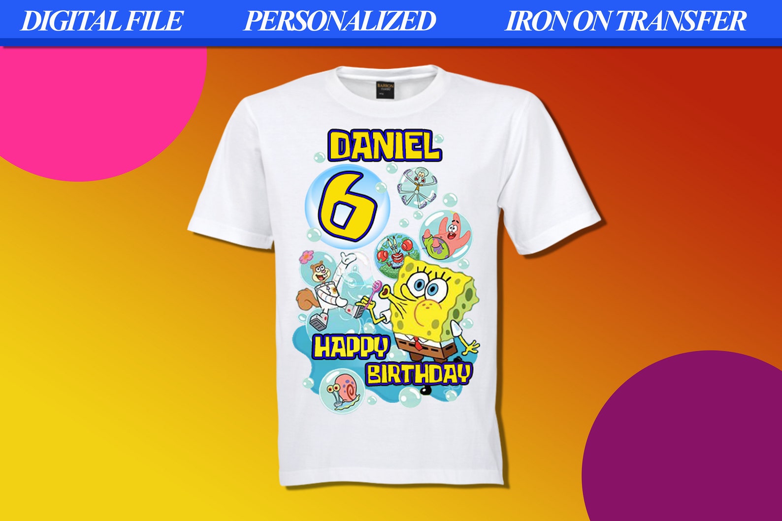 Spongebob Squarepants Iron On Transfer Spongebob Squarepants Etsy