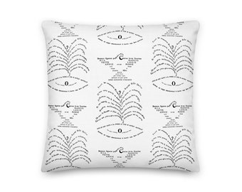 Decorative Cushion / Pillow Apollinaire Calligram The Stabbed Dove and the Fountain of Water