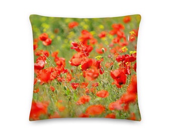 Decorative Cushion / Pillow Field of poppies