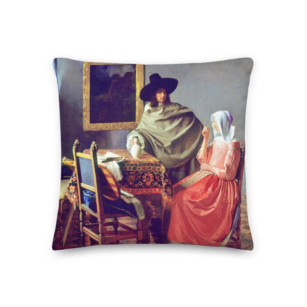 Coussin Décoratif Vermeer Le Verre de Vin