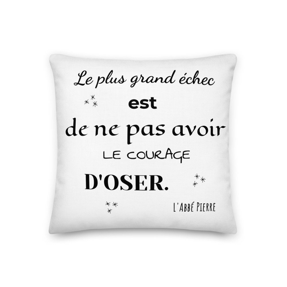 Coussin Citation Abbé Pierre