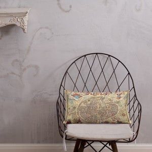 Decorative Cushion / Pillow Old Map of paris