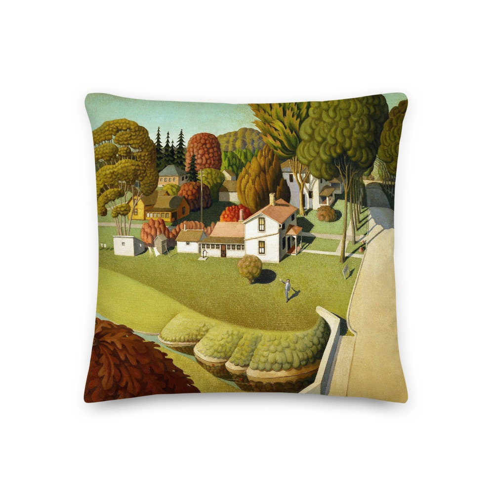 Coussin Décoratif Grant Wood Le Lieu de Naissance Herbert Hoover