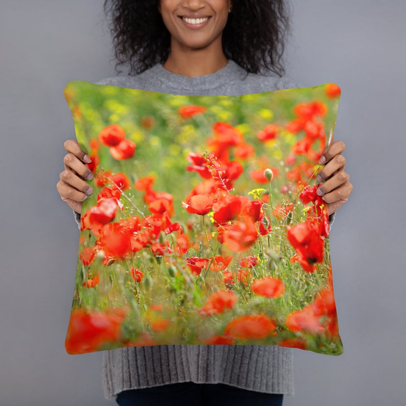 Decorative Cushion / Pillow Field of poppies image 3