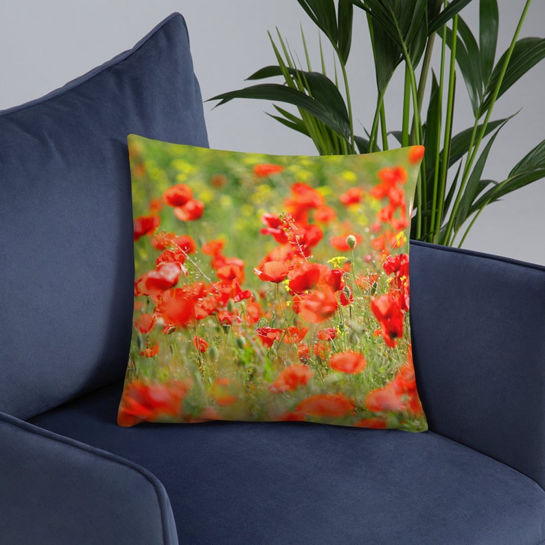 Decorative Cushion / Pillow Field of poppies image 6