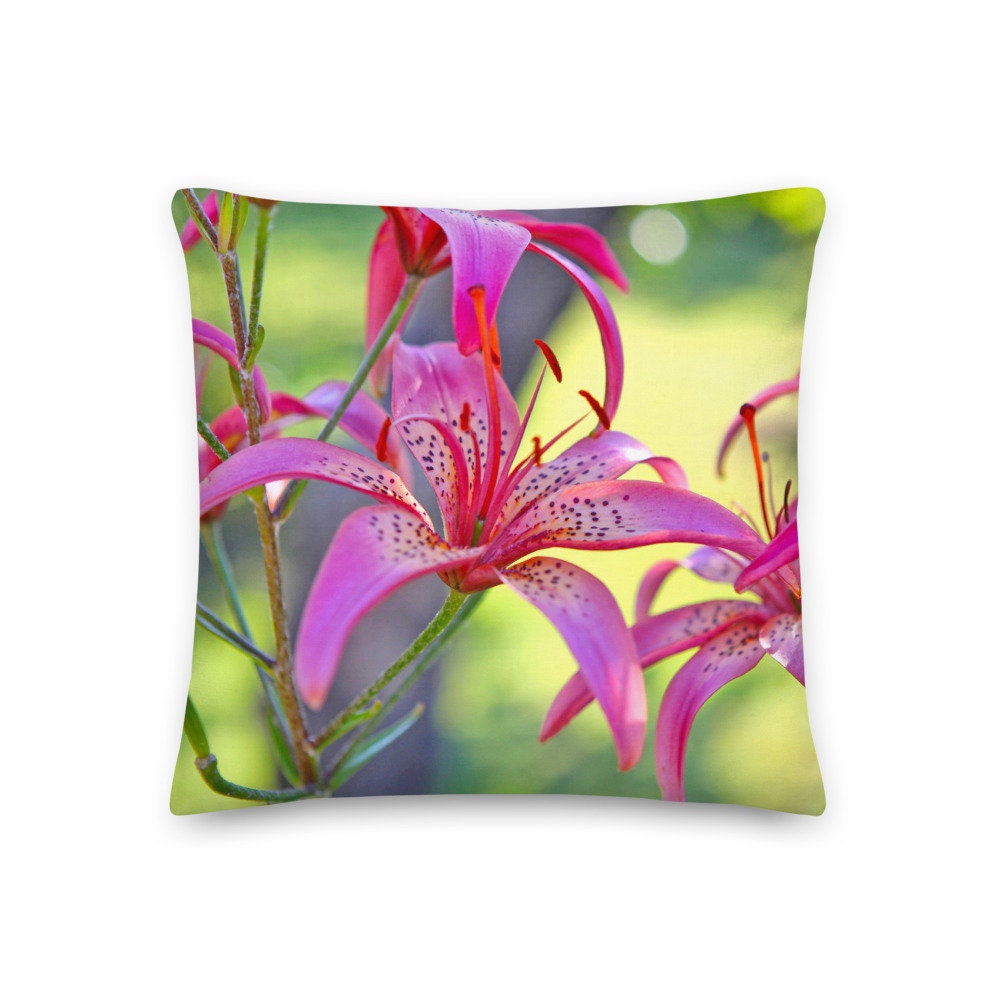Coussin Décoratif Fleurs de Lys Roses