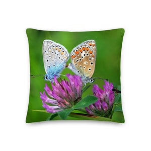 Decorative Cushion / Pillow Butterflies on a flower