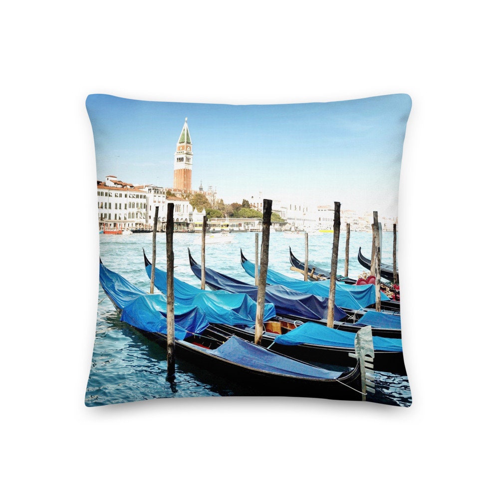 Coussin Décoratif Italie Gondoles à Venise
