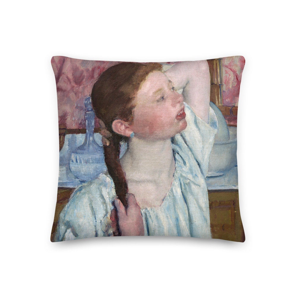 Coussin Décoratif Mary Cassatt Fille Arrangeant Ses Cheveux