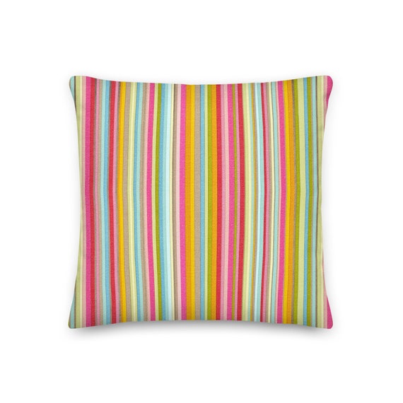 Decorative Cushion Pillow Multicolored Stripes