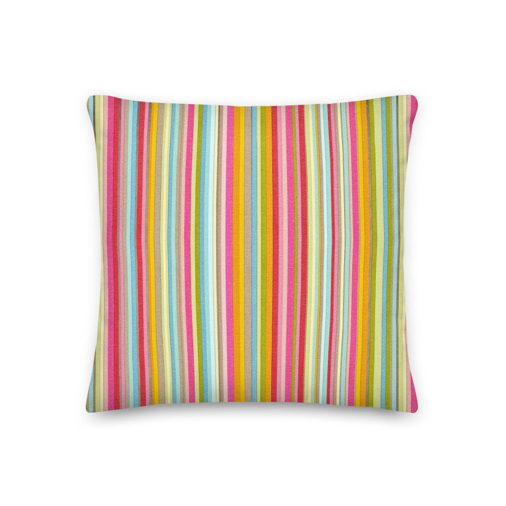 Coussin Décoratif Rayures Multicolores