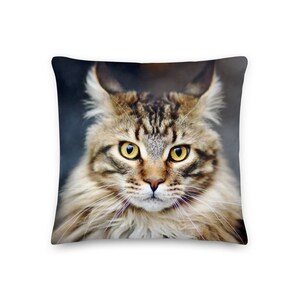 Decorative Cushion / Pillow Beige Cat
